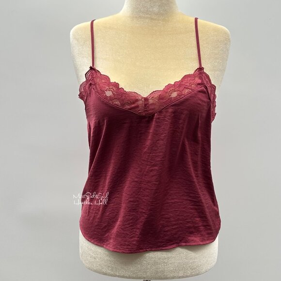Pink Rose Lace-Trimmed Cami Top Size Large - Picture 1 of 6